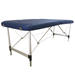 Blue Allcare massage table with metal frame on a white background