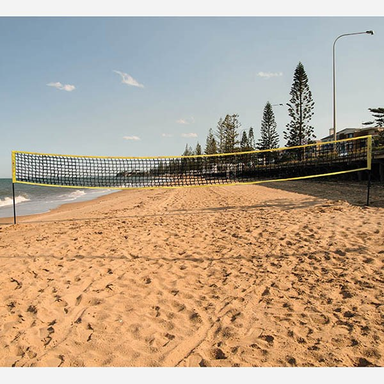 Beach Volleyball kit installed on beach
