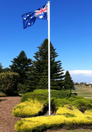 white Flagpole, Australian flag