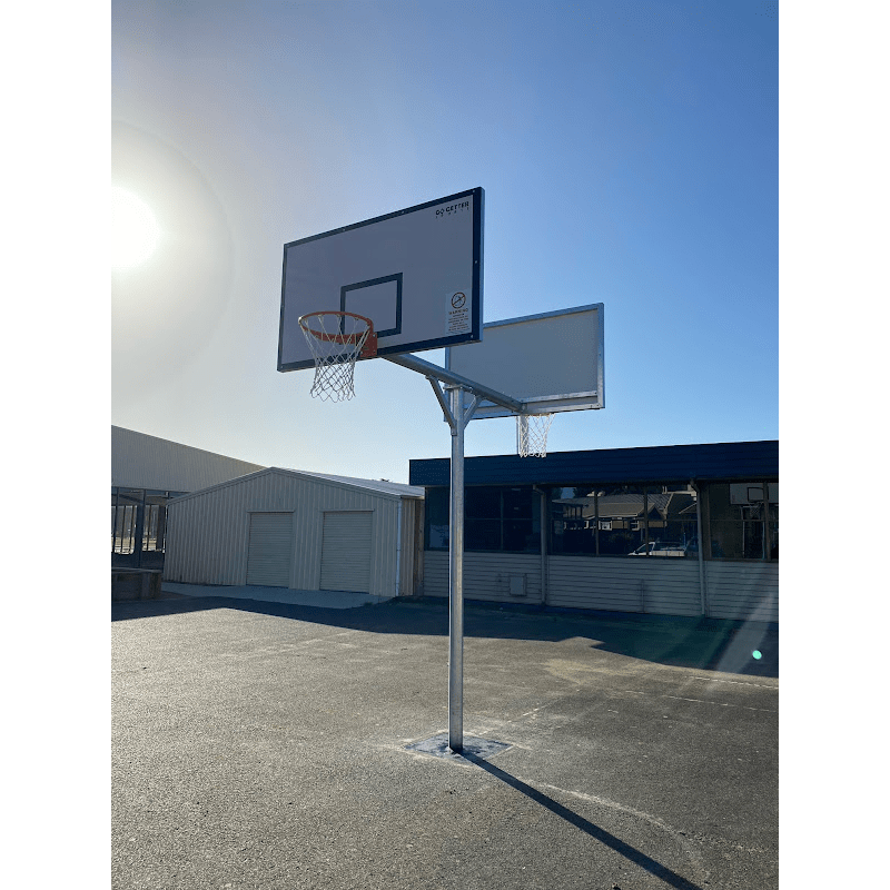 GO-GETTER Sports Double Basketball Tower angled view