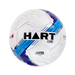 HART Flare Soccer Ball – white ball with blue and red pattern, APS Advanced Panel System and THB Techno Hybrid Ball Construction text on white background.