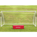 HART Samba Match Goals – white soccer goal with samba carrying bag on green grass field with striped mowing pattern.
