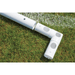 HART Samba Match Goals – white plastic corner joint connecting tubular goalposts on green grass field with white boundary line.