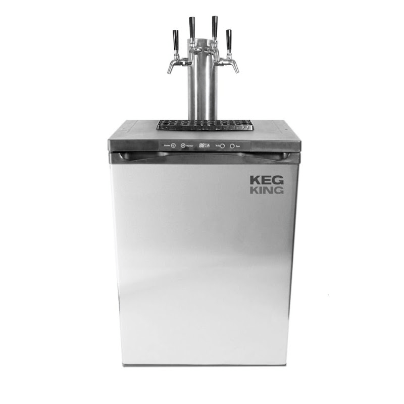 KegMaster™ Series XL Quad taps front view in chrome finish