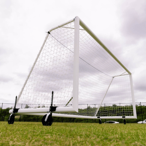 Portable Aluminium soccer goals with Nex gen 360 degree wheels for omni directional movement
