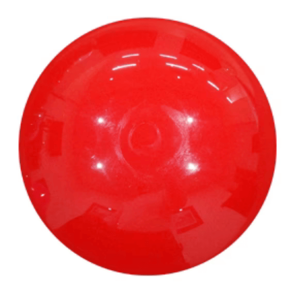 Red golf tee marker on a white background