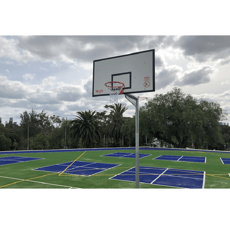 Reversible basketball and netball ring Basketball view