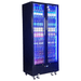 SchmickUprightClassyEnergyEfficient2DoorHeatedGlassBarFridgeBlueLED