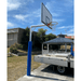 basketball ring with  blue padded posts