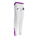 cricket endurance White pants with purple accents on a white background