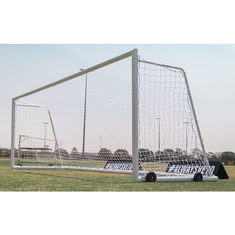 Portable Aluminium Full Size Soccer Goal w/ Wheels